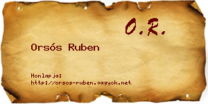 Orsós Ruben névjegykártya