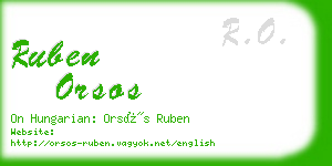 ruben orsos business card
